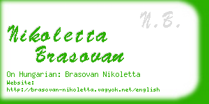 nikoletta brasovan business card